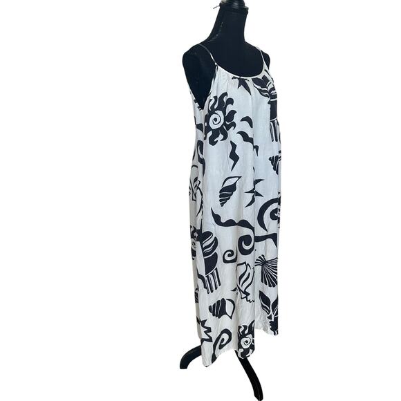 Untitled in Motion Linen Maxi Sundress MEDIUM Babydoll Vacation Dress Beach $354 - Picture 9 of 10